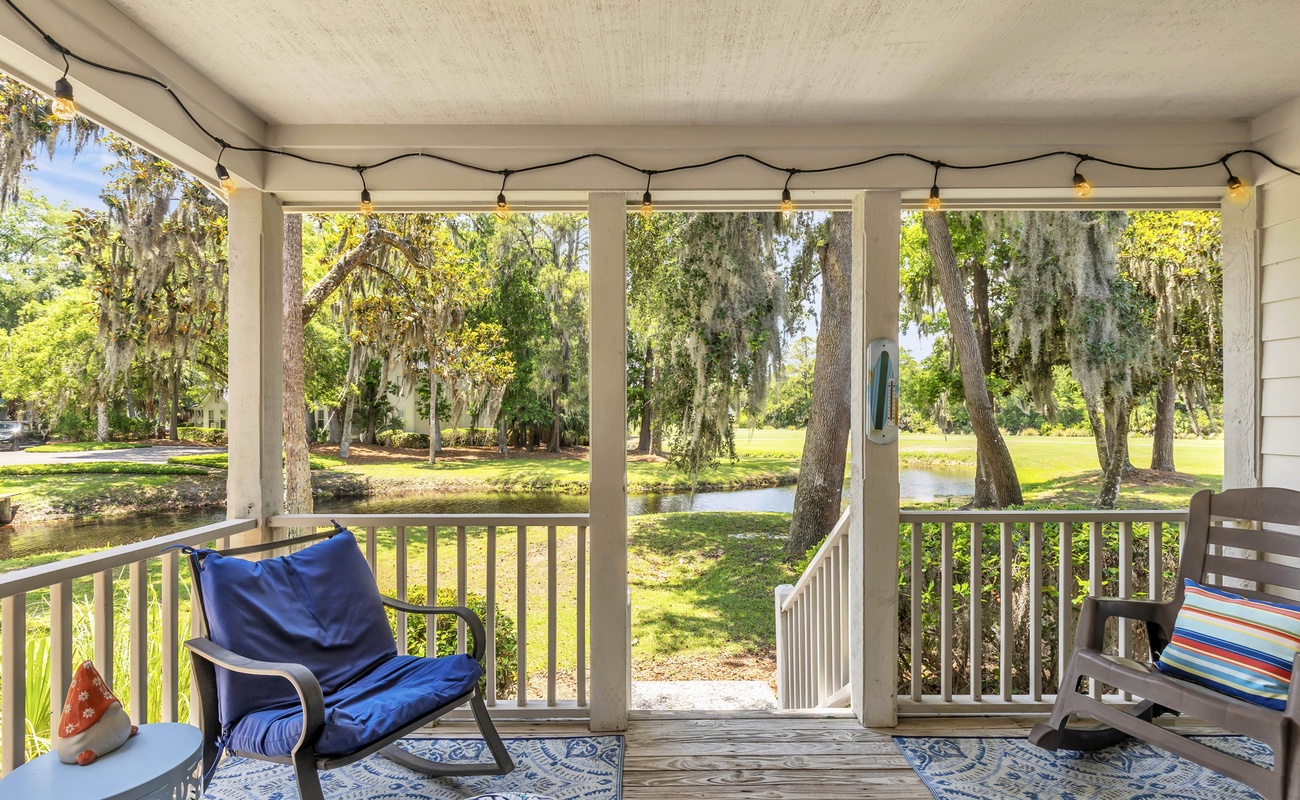 Private Back Porch Overlooking Lagoon and Golf Course