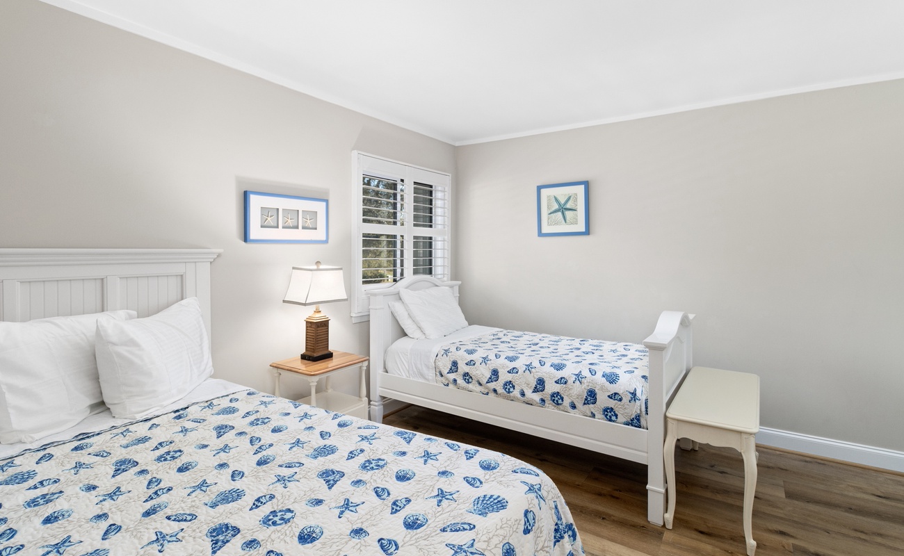 Guest Bedroom with Queen and Twin Beds