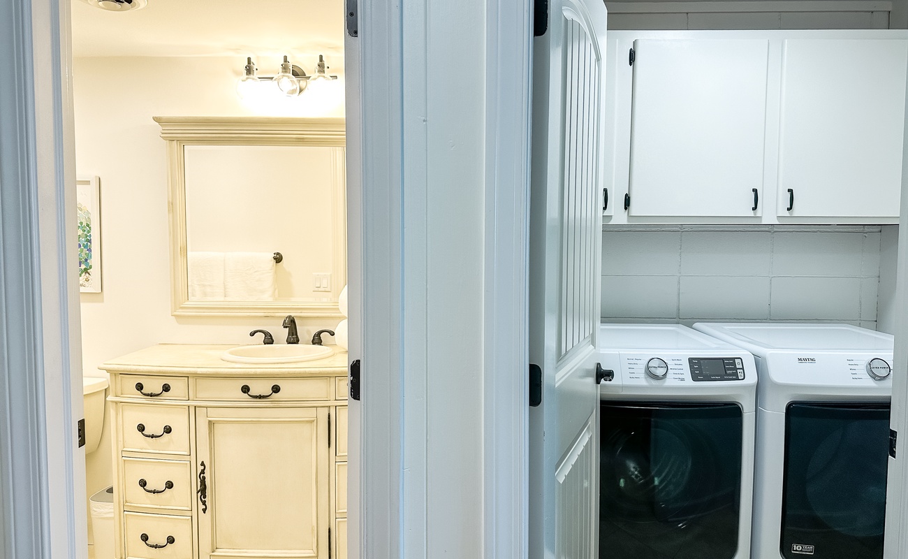 Guest Bathroom and Laundry at Entry