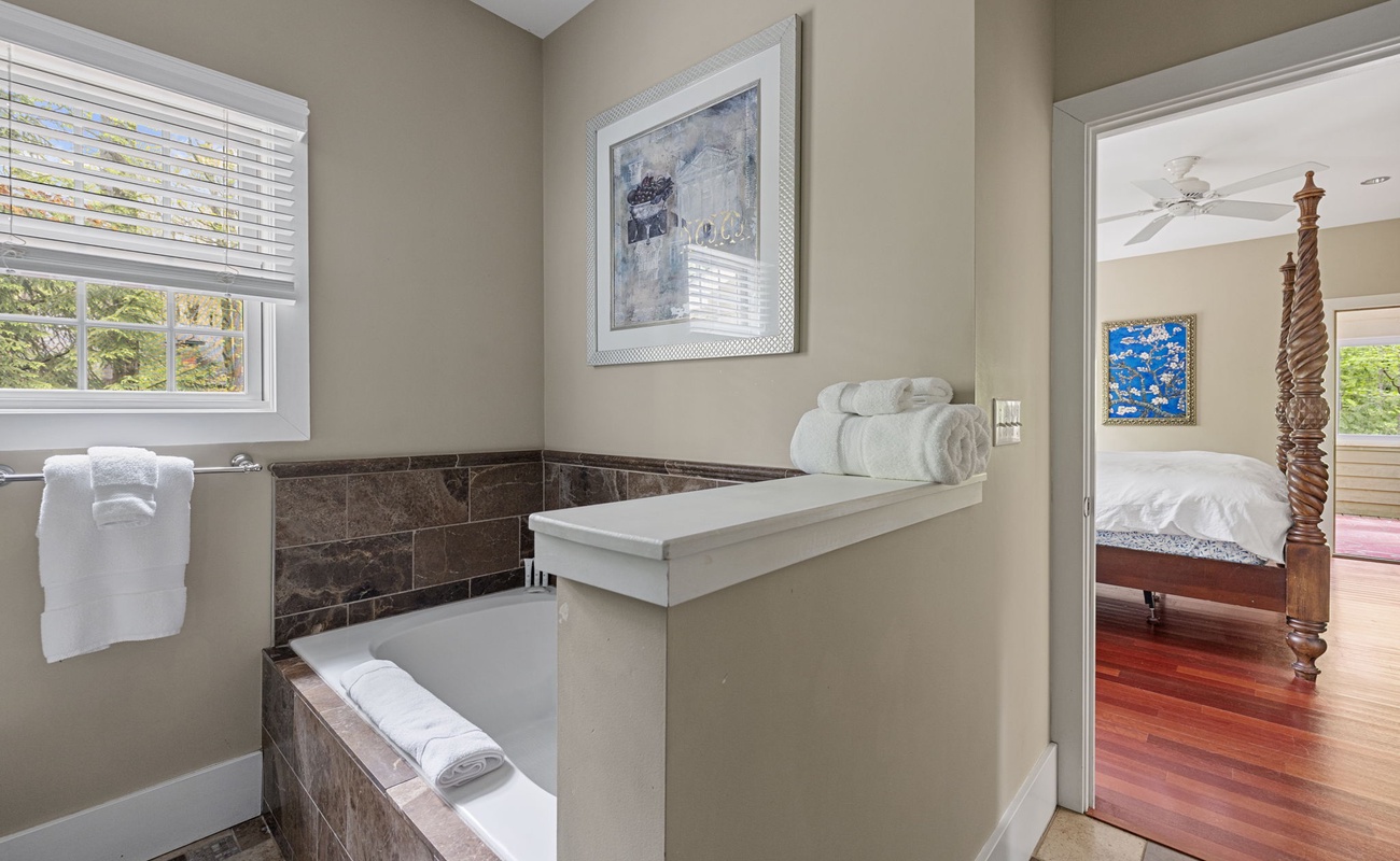 You've been out exploring sights all day. How about a hot bath in a soaker tub?