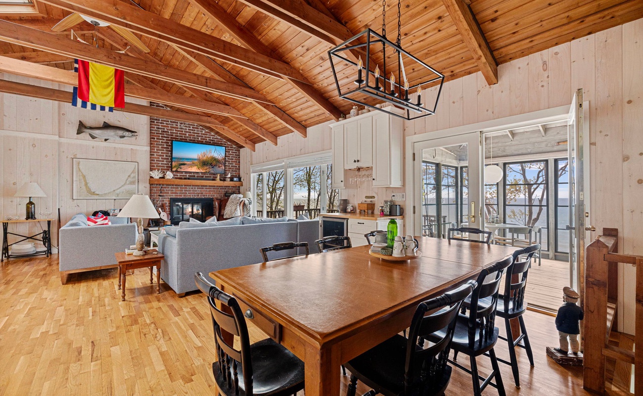 Just off the kitchen, is a popular place to gather.