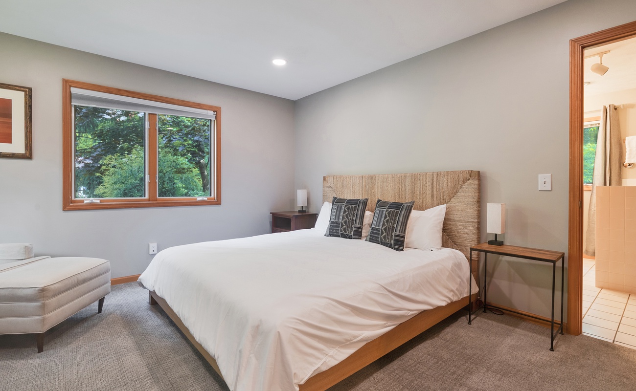 Primary Bedroom is on the main level & has king-size bed.