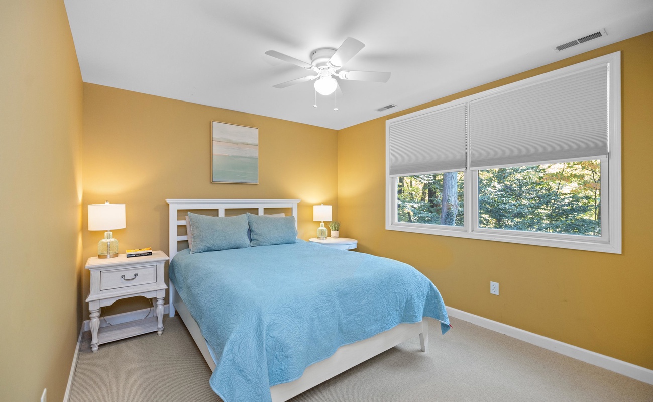 Bedroom 2 is on the upper level & has a queen-size bed.