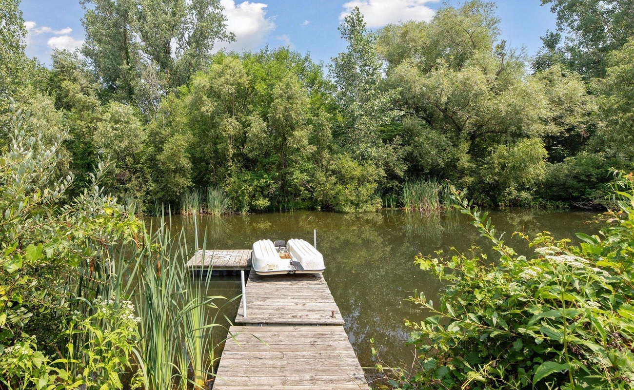 Paddle out or pause, the private pond is yours.