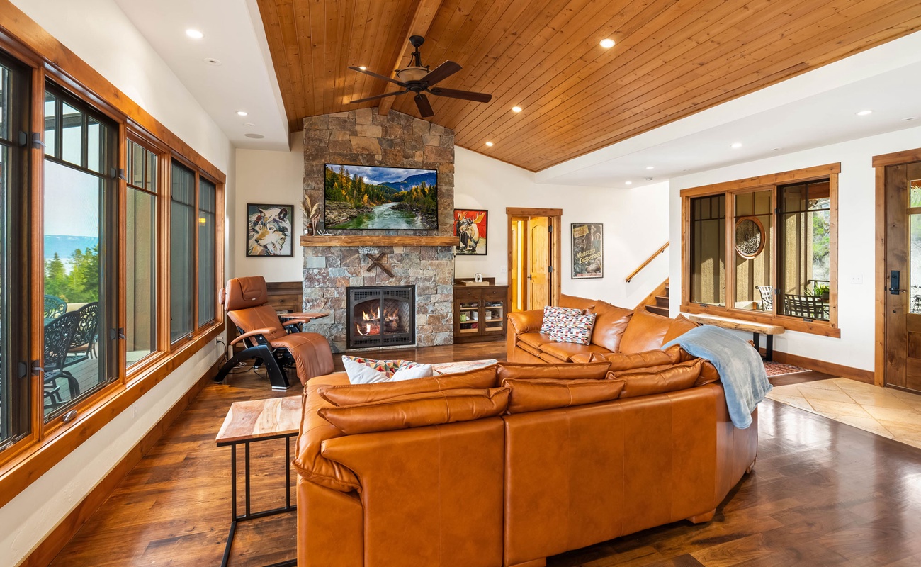 Netflix? Check. Fireplace? Check. Comfort level: Off the charts!