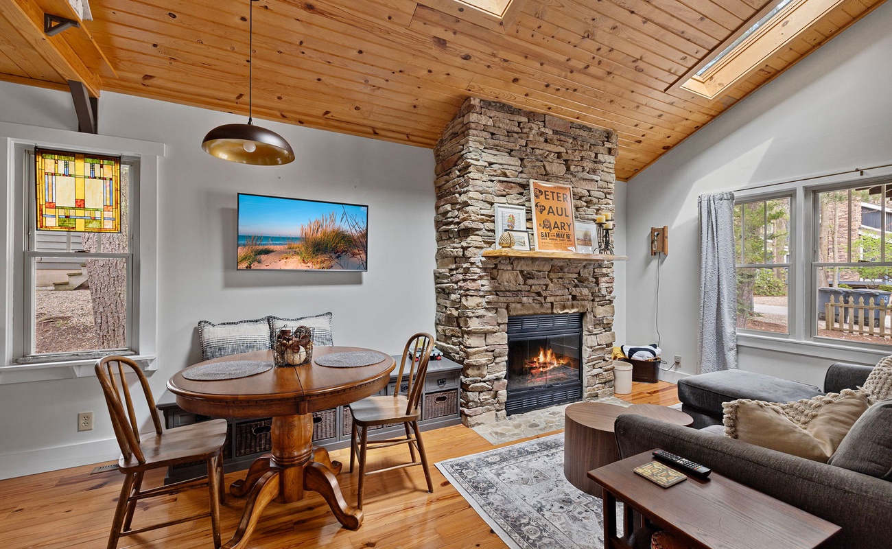 We can't think of a much better way to chill out than in front of a sweet fire.