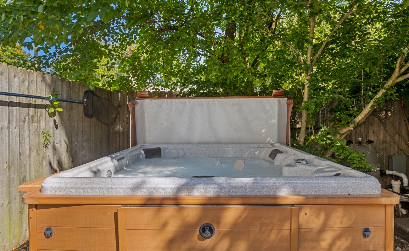 Our hot tub is the BEST place to relax after a day of sightseeing.