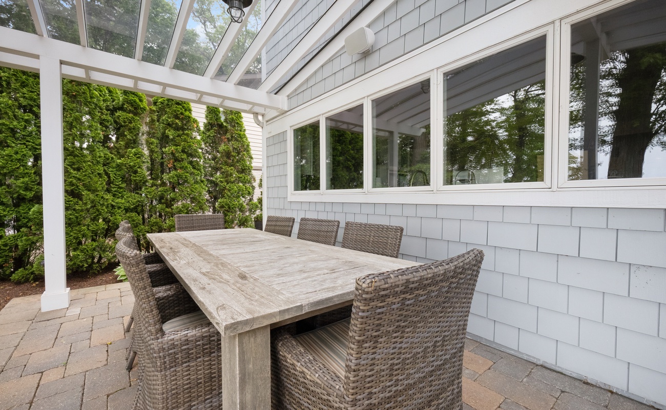 Shaded comfort with sweeping shoreline views.