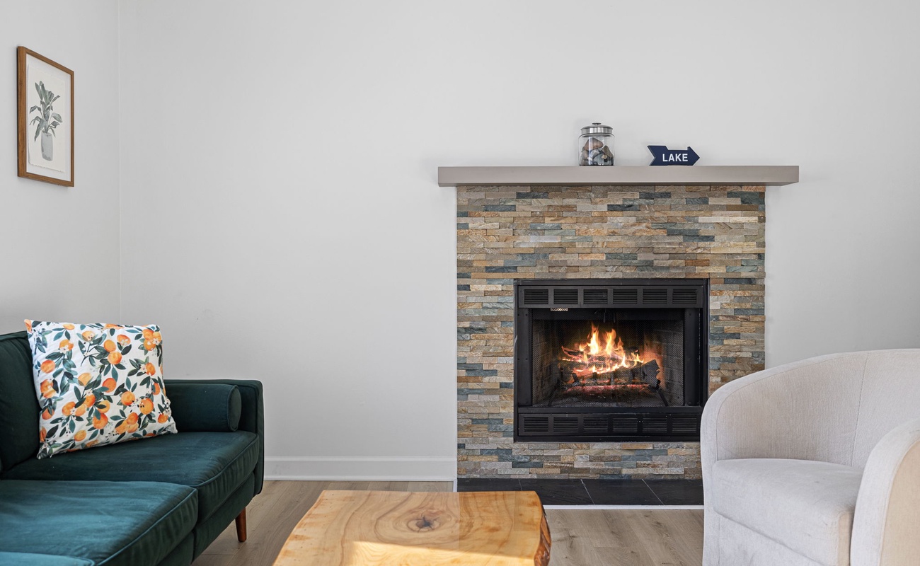 Gathering around a roaring fireplace at night with family or friends - Priceless