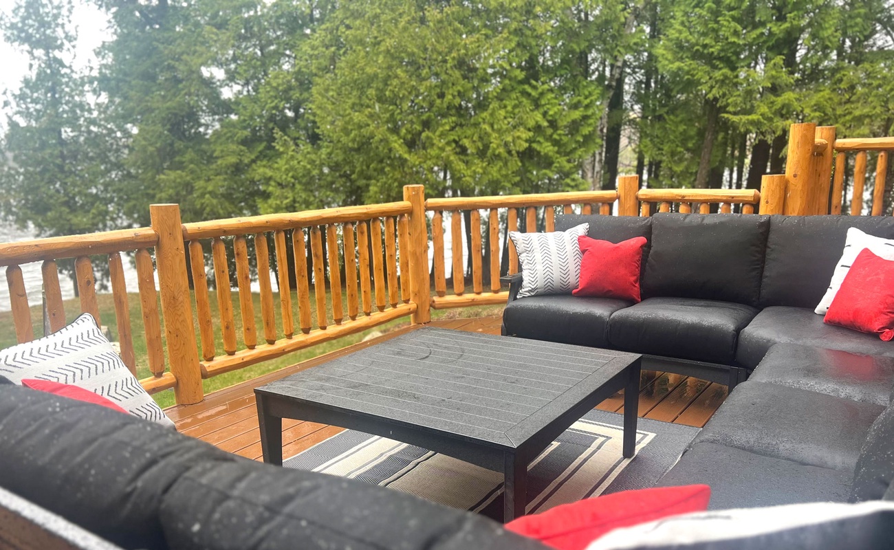 Spend time outdoors on our patio enjoying lake views with family and friends.