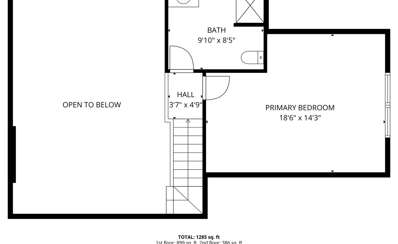 County Line Cabin's 2nd Floor Layout.