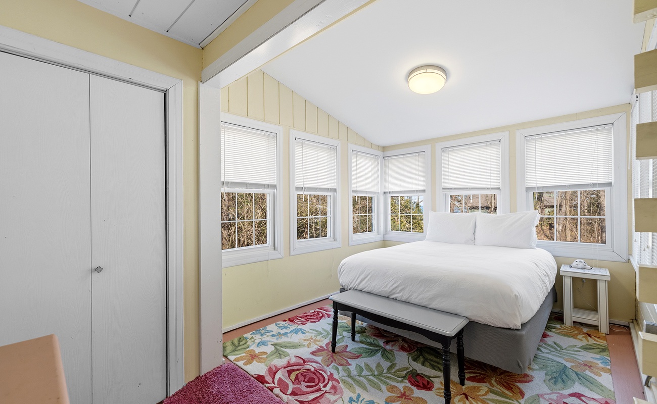 Bedroom 3 is on the upper level and has a queen-sized bed.