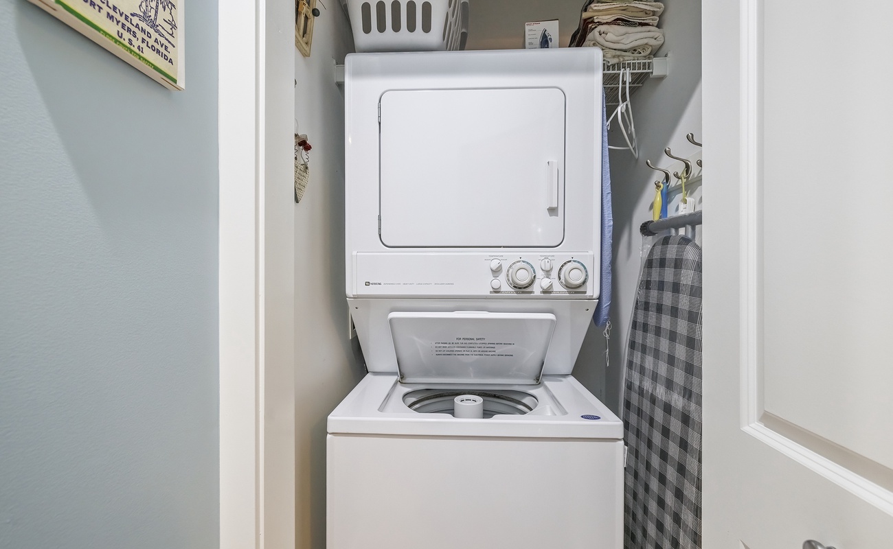 Laundry made easy with a convenient in-home washer and dryer.