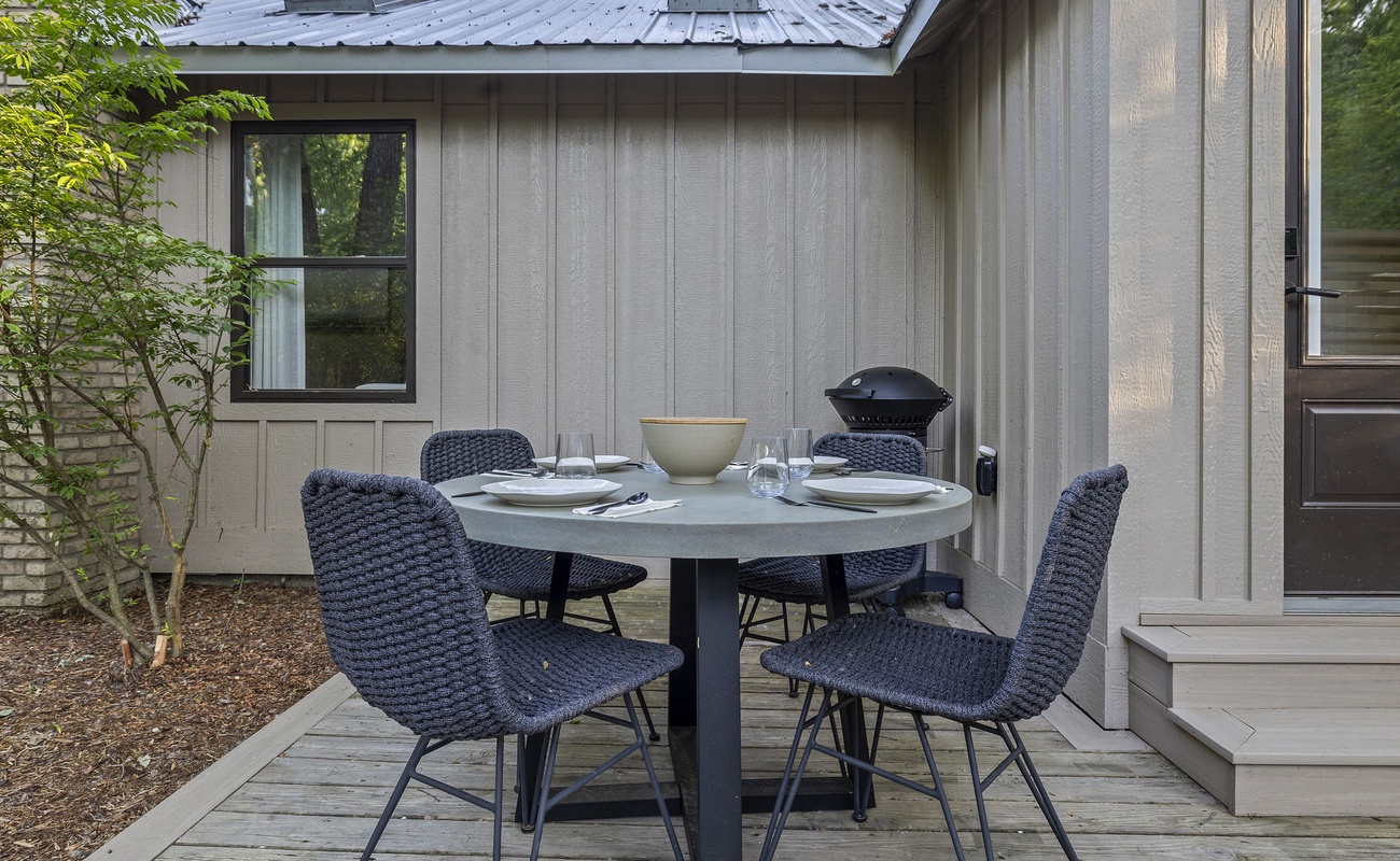 Perfect spot for morning coffee or evening cocktails.