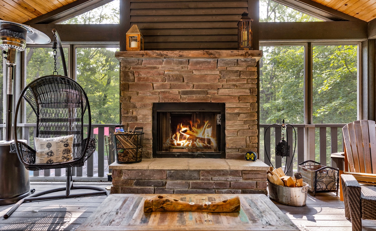 Morning coffee or evening wine? Always better fireside.