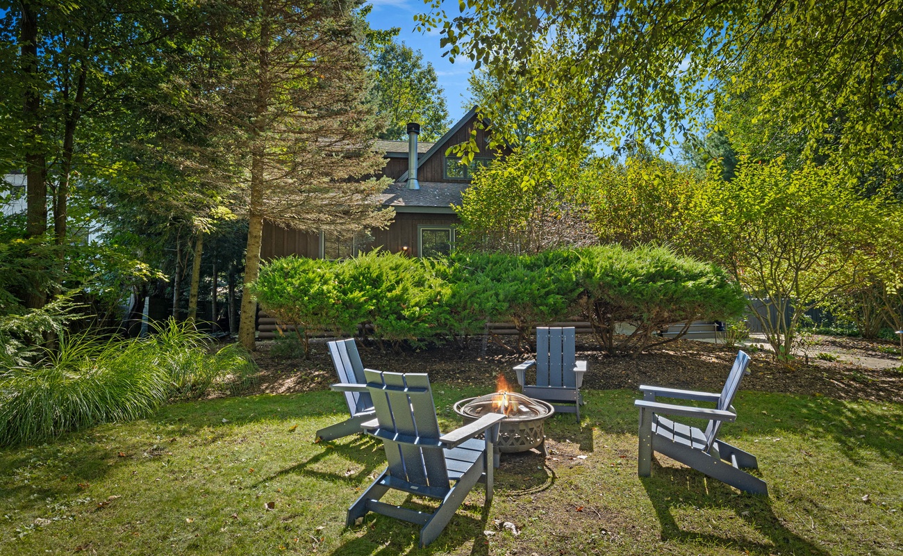 Memories are made around fire pits, and wood for this one is conveniently supplied on property for guest use.