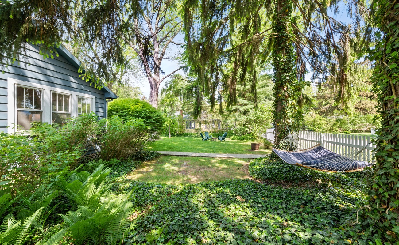 There’s plenty of room to play and relax in the private backyard.