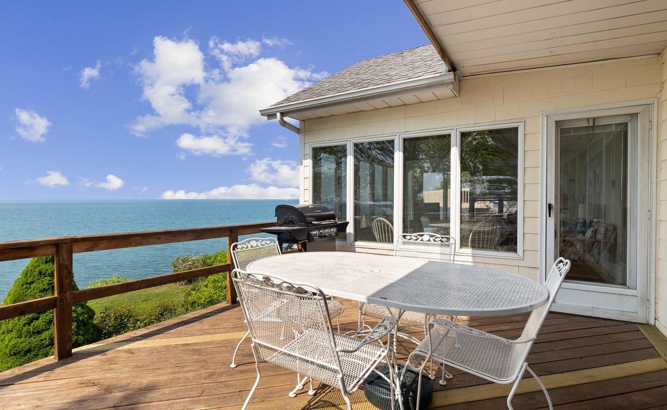 Step outside to the deck and take in the stunning views of Lake Michigan.
