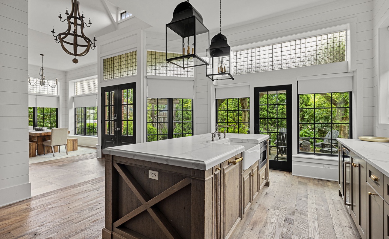 The open design kitchen is inviting. Anyone up for some tasty morning coffee?