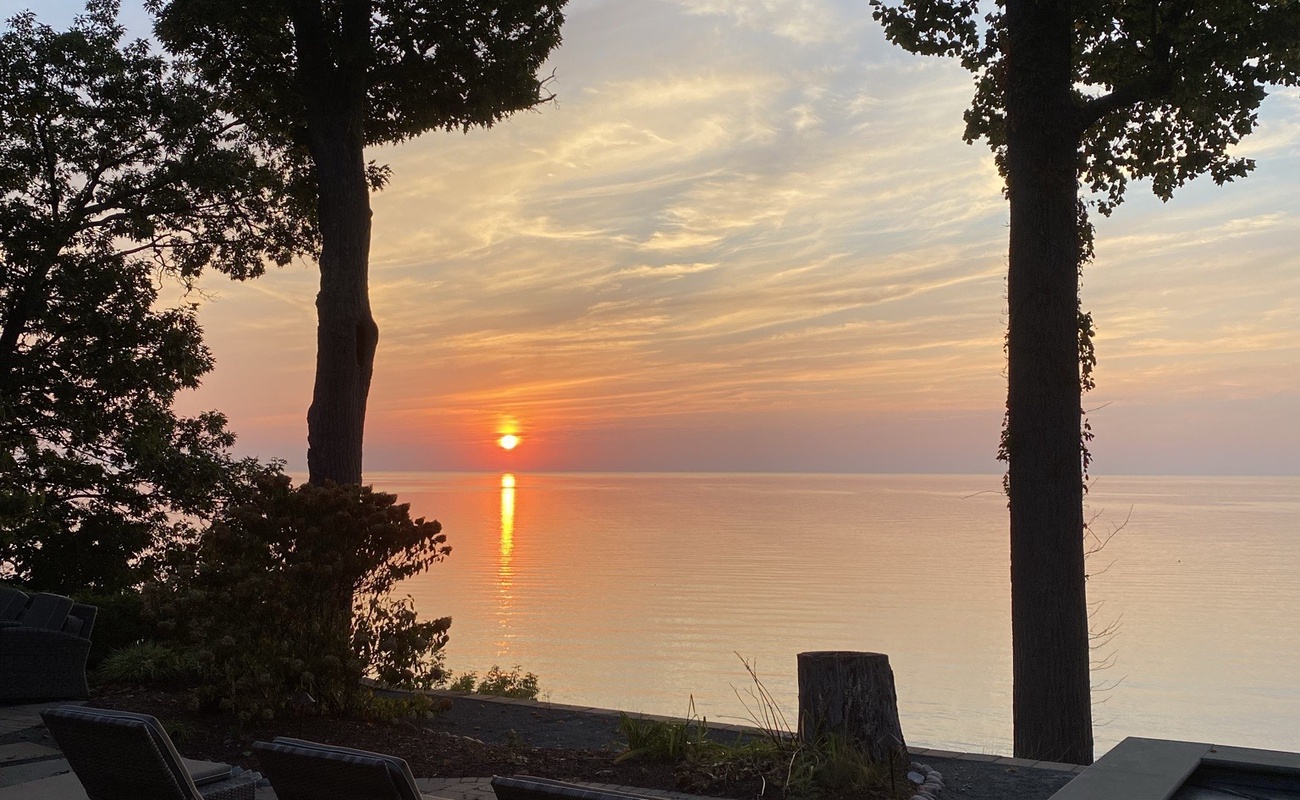 Relaxing vibes at the lake during sunset.