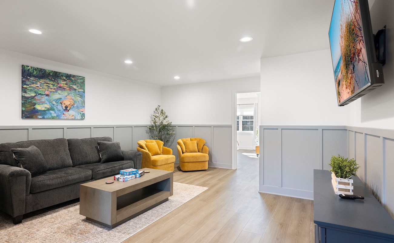 Gather for movies and games in the upper level lounge.