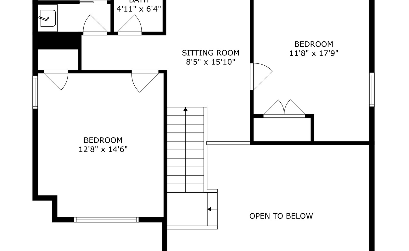 Greystone Cottage's 2nd level floorplan.