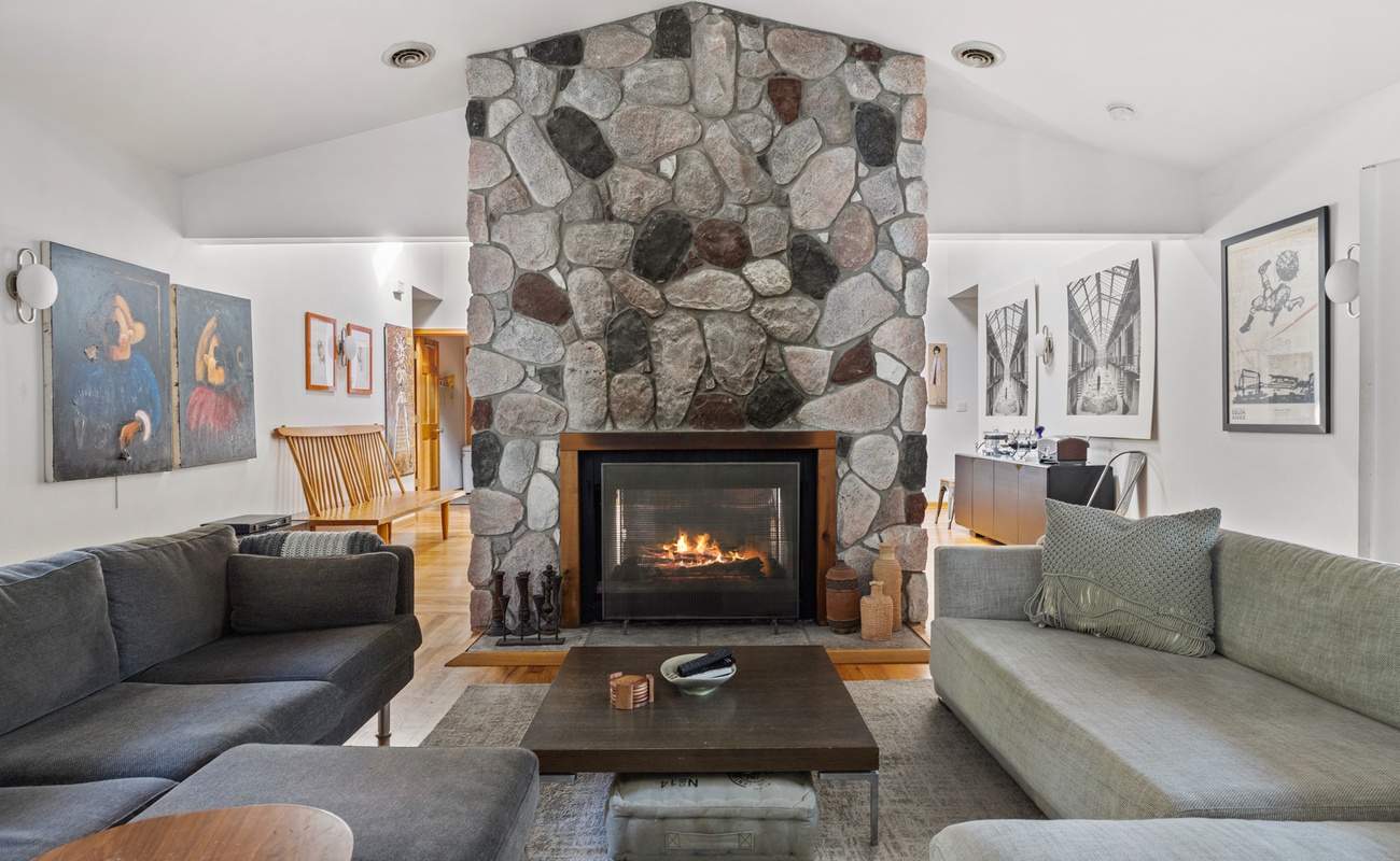 Keep yourself warm through the winter chill next to the fire.