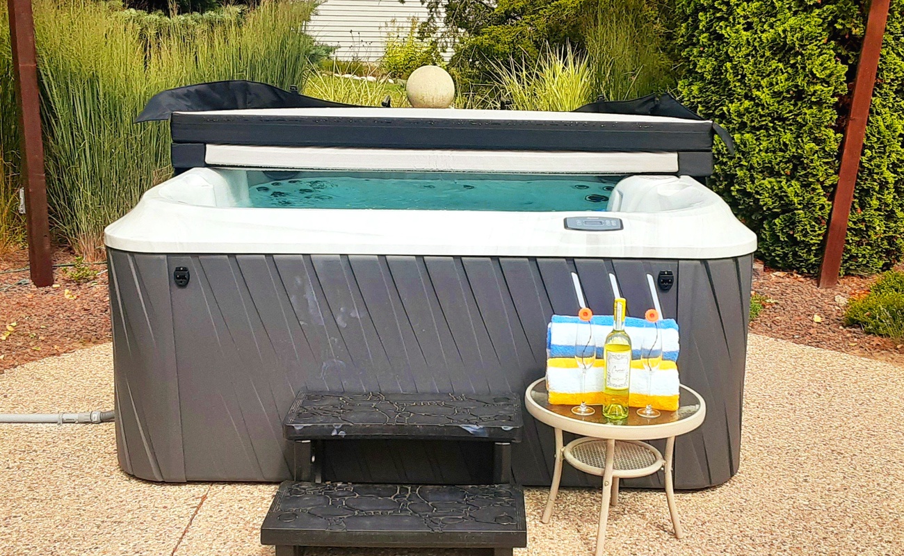 Your private spa retreat—cheers to relaxation!