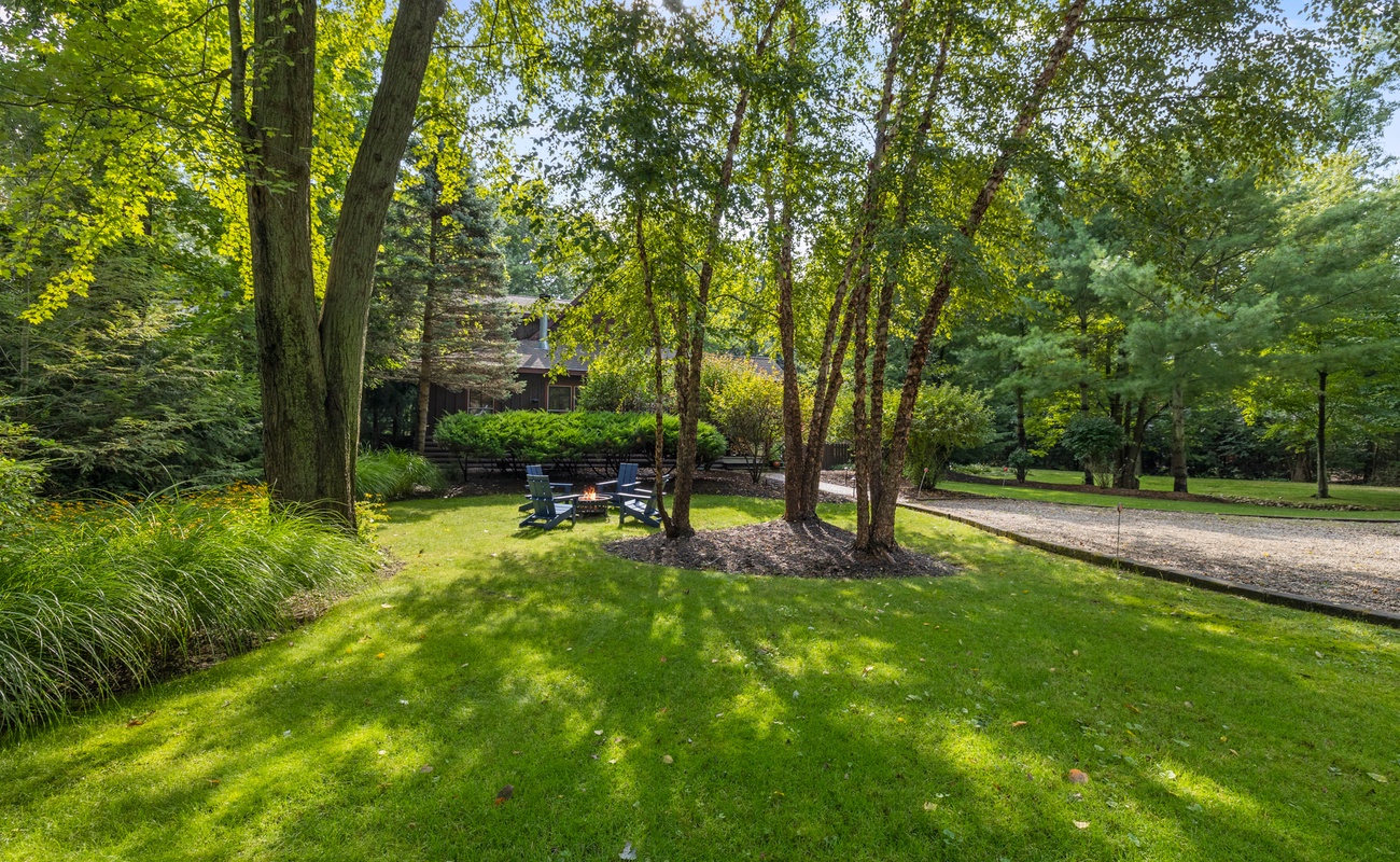 Our fire pit where you can roast hotdogs or s'mores.