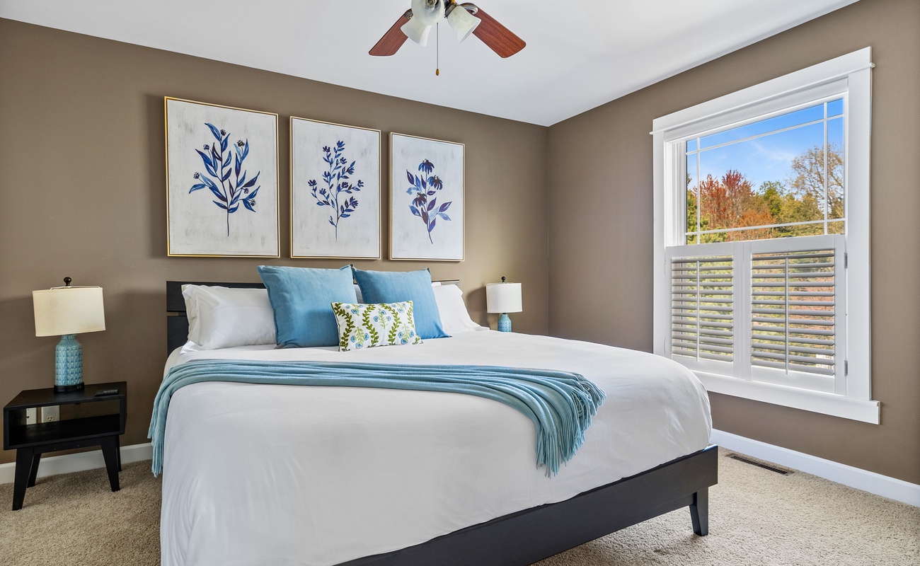 Bedroom 3 is on the upper level & has a king-size bed.