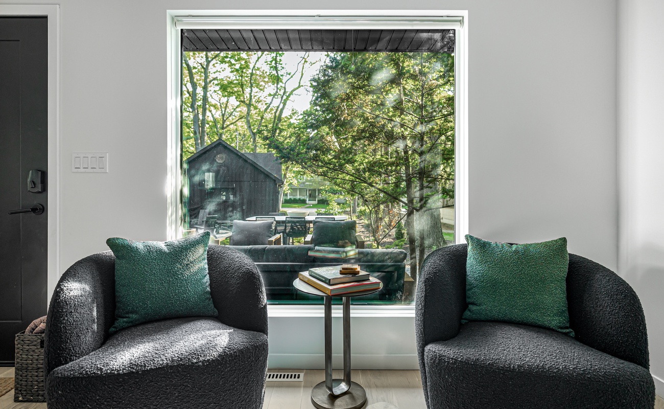 A perfect perch for morning coffee and backyard views.