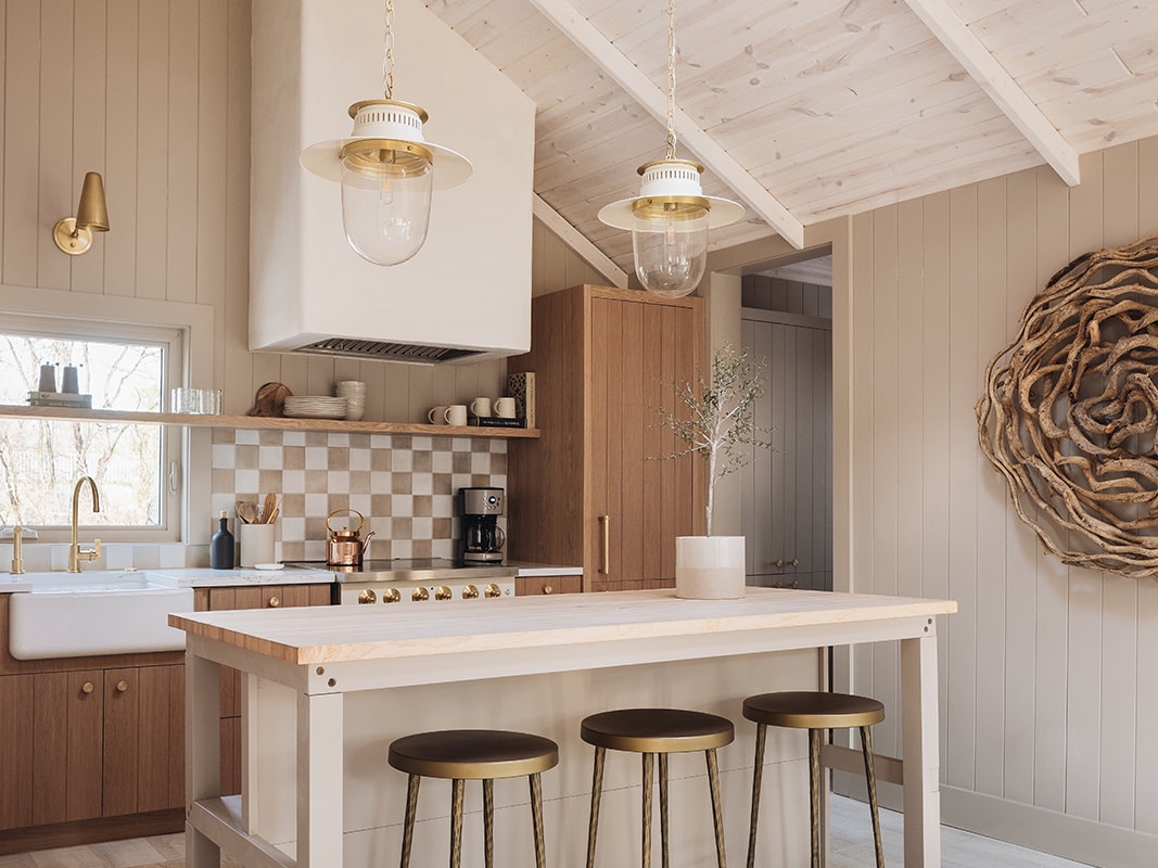 Vacation morning. First stop. A cup of coffee at the kitchen's welcoming island.