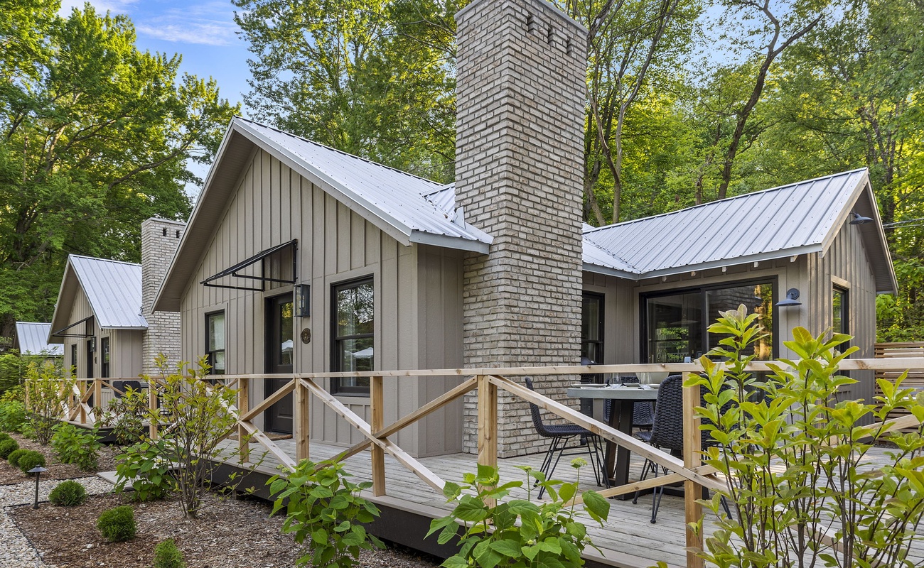 Embracing the serenity of nature at this stylish cabin in the woods.
