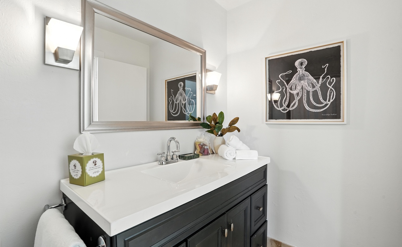 Clean lines, fun art, and coastal charm.