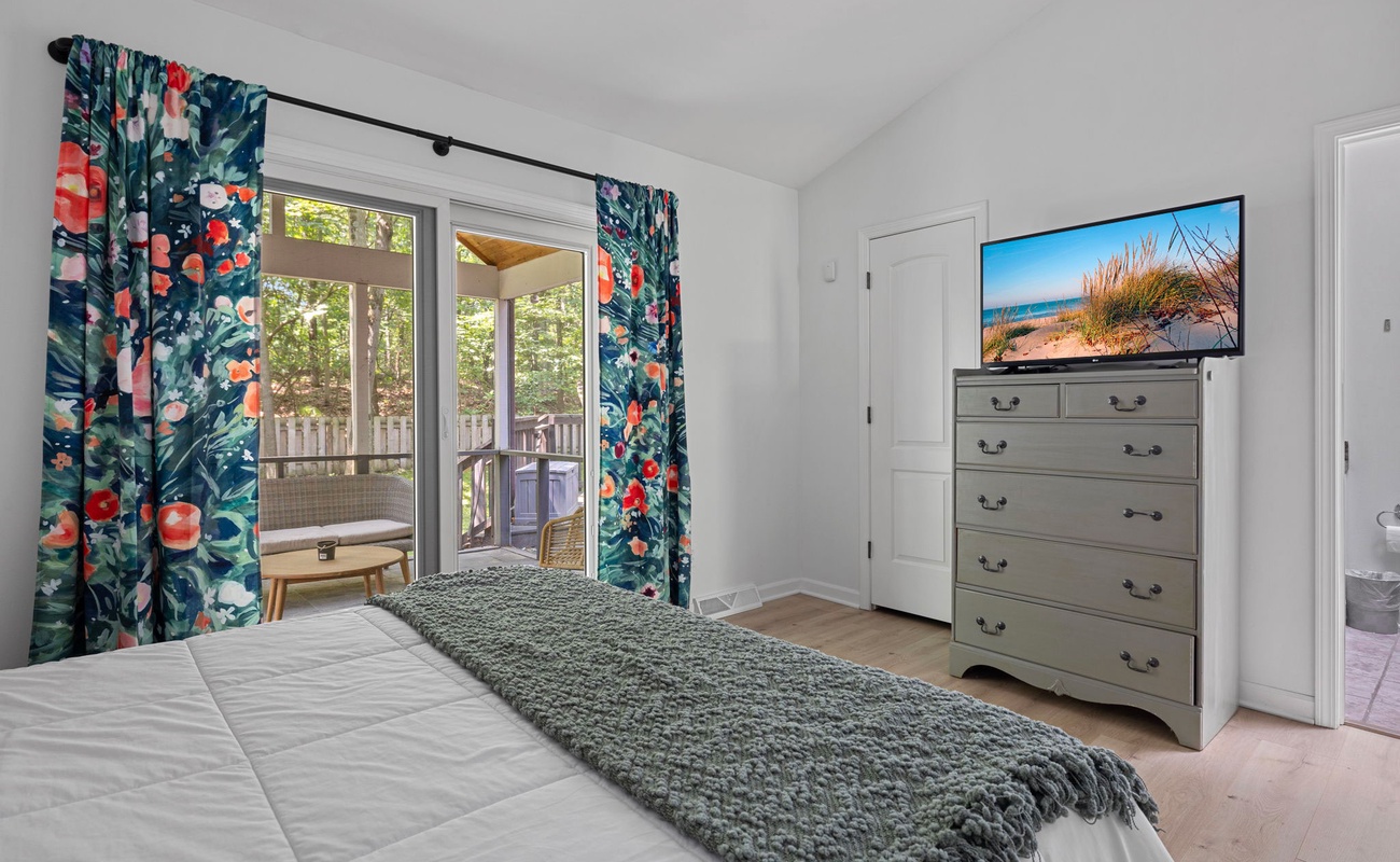 Another perk of the Master Bedroom is having a flat-screen TV, 24-7.