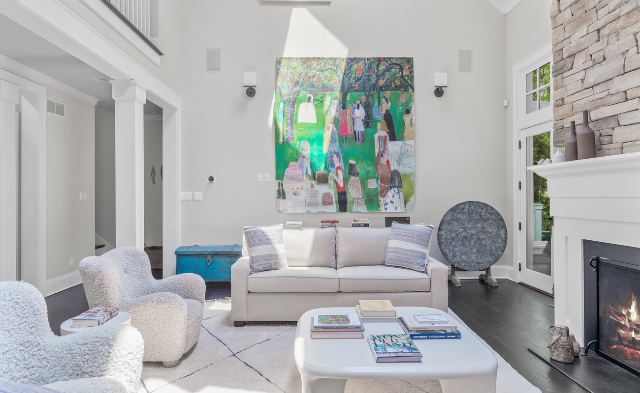 Art-forward elegance with room to relax, gather, and play.