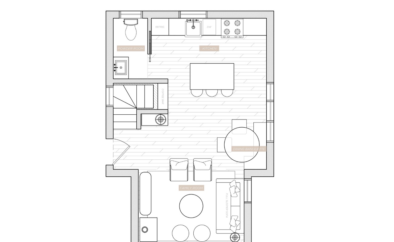 Townie 4 The fern Floor Plan (Main Level)