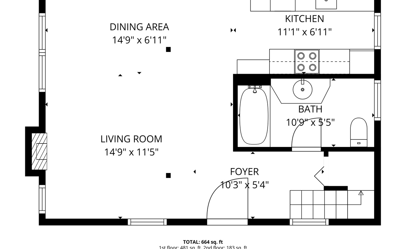 The Cottage 1st Floor Layout.