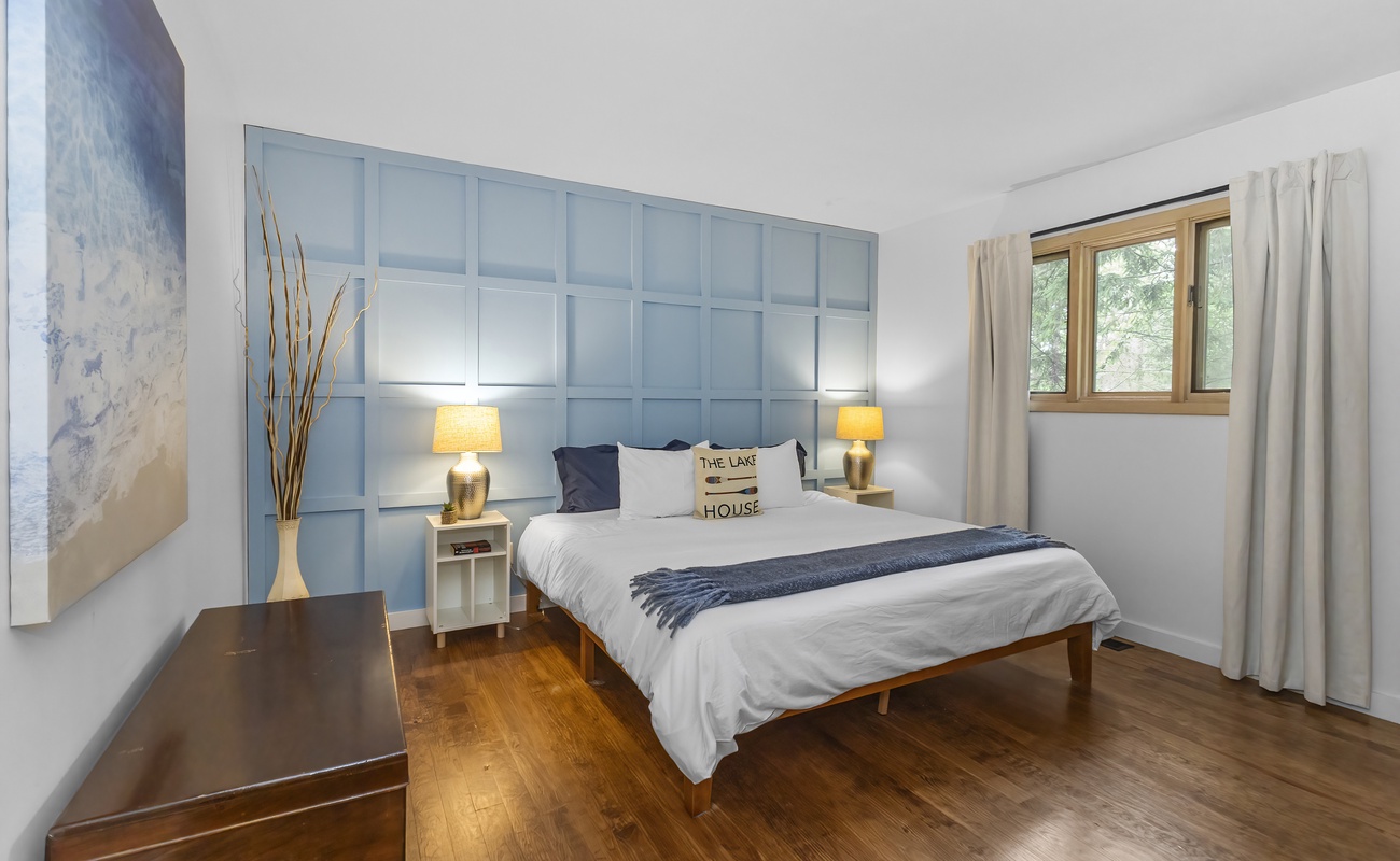 Bedroom 2 is on the upper level & has a king-sized bed.