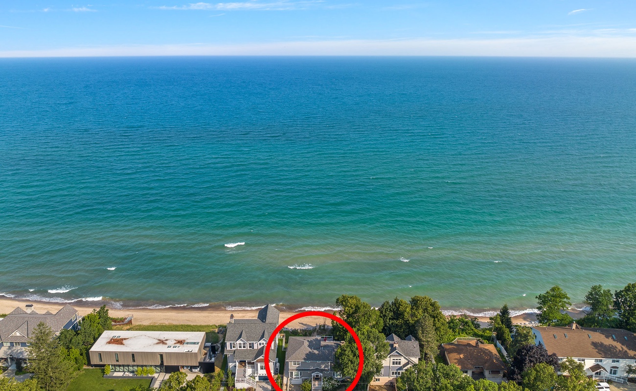 Nothing to see but the endless blue waters of Lake Michigan.