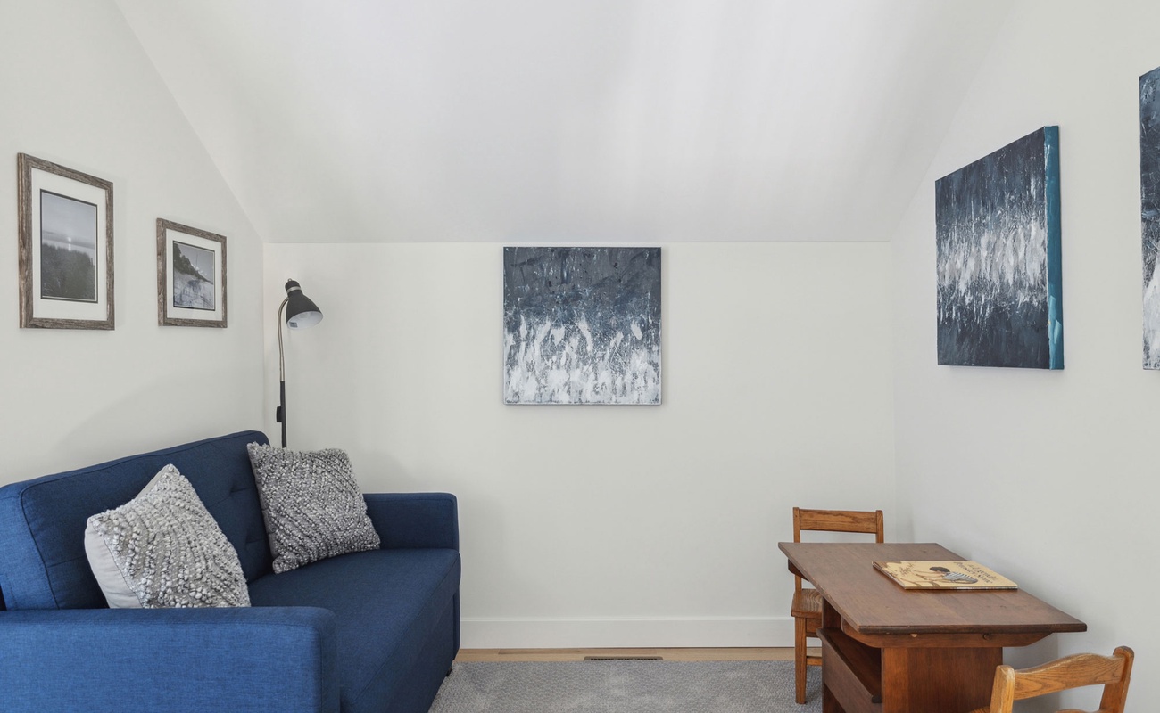 Our loft is a cozy spot to spend time with family.