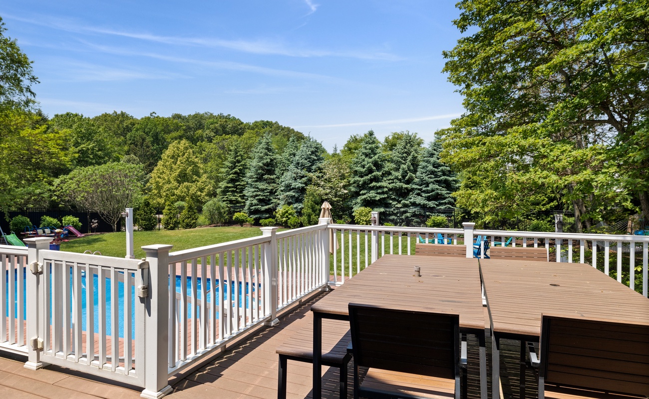 Enjoy the beautiful Michigan weather while dining al fresco on the deck.