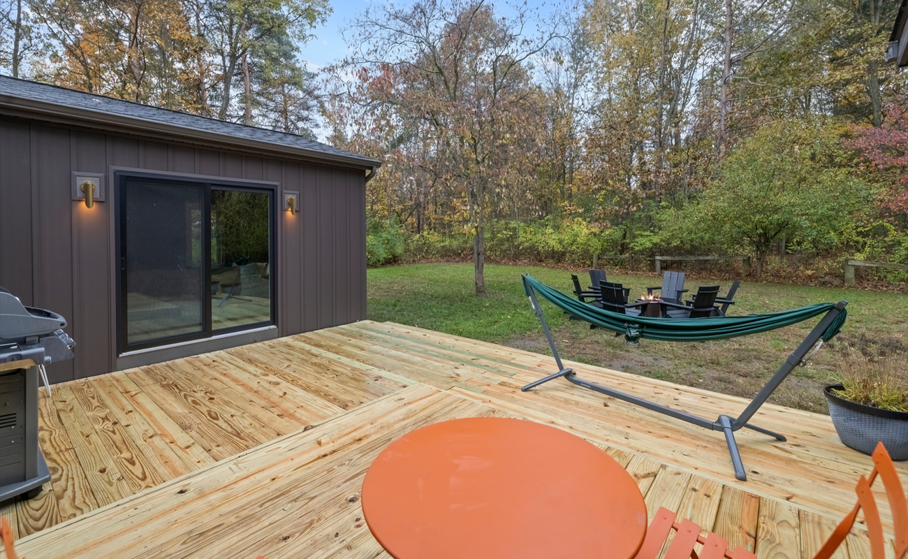 A sunny deck made for year-round outdoor living.