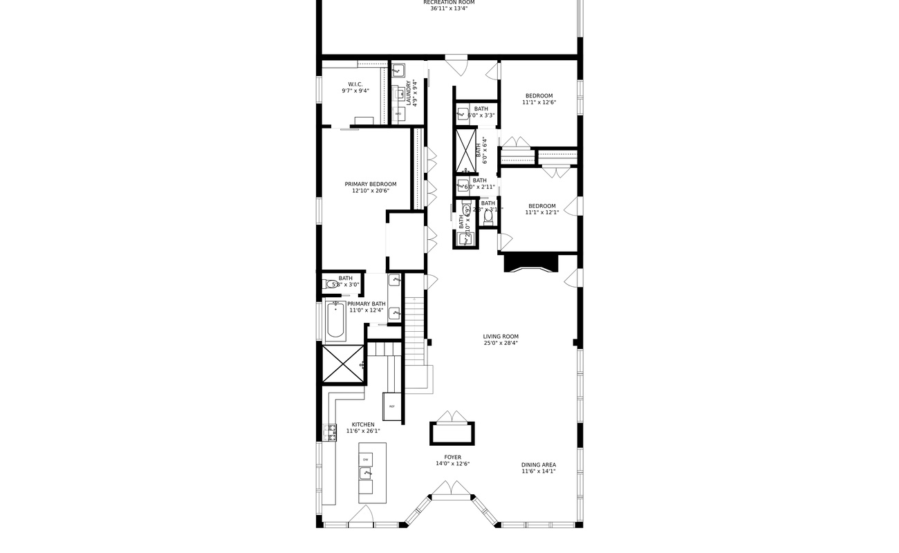 1st Floor Layout of Black Door Bungalow