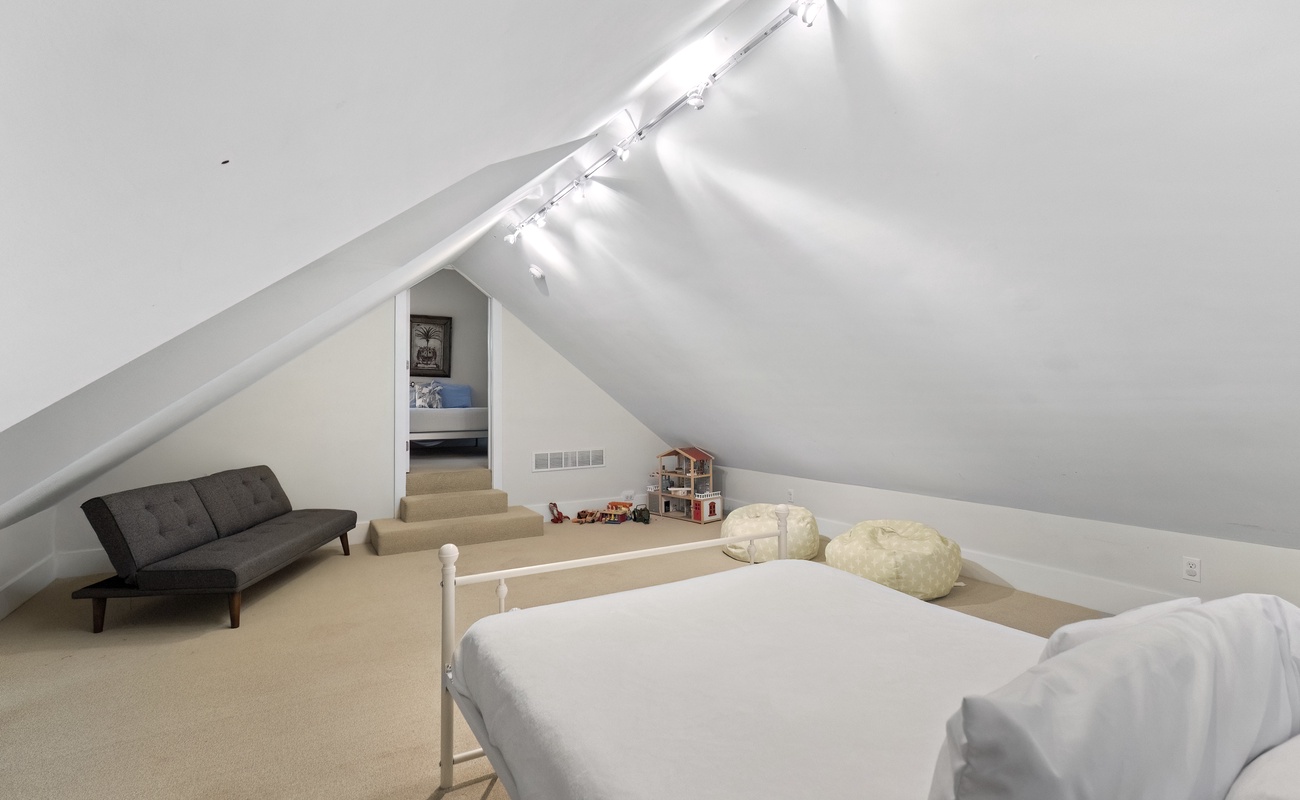 Cuddle up under the eaves and let the day fade away.