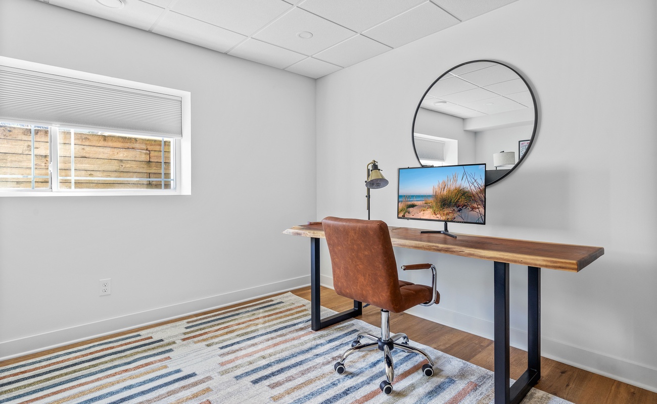 A quiet corner for remote work, homework, or grown-up quiet time.