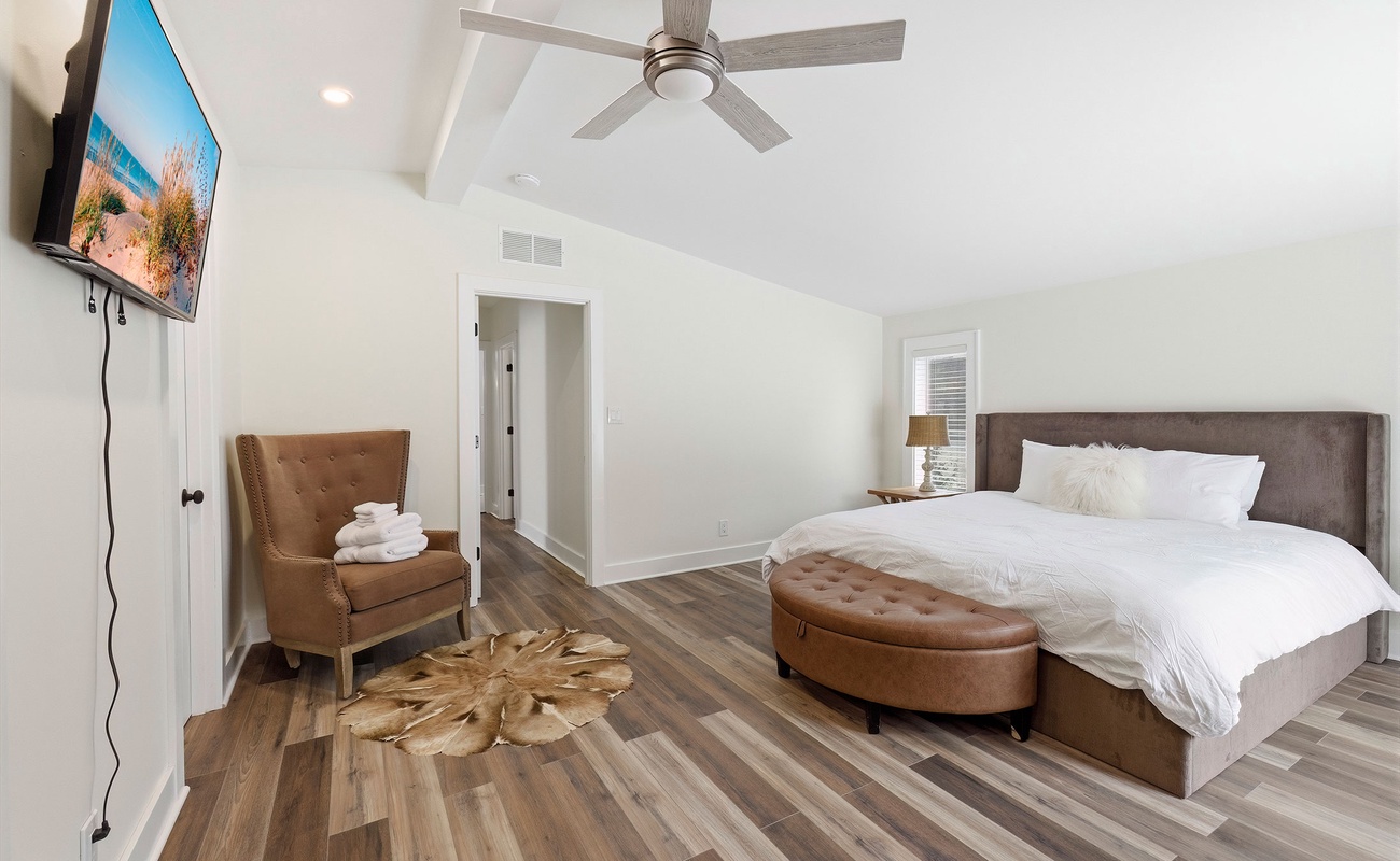 Stretch out and recharge in this spacious, light-filled master suite.