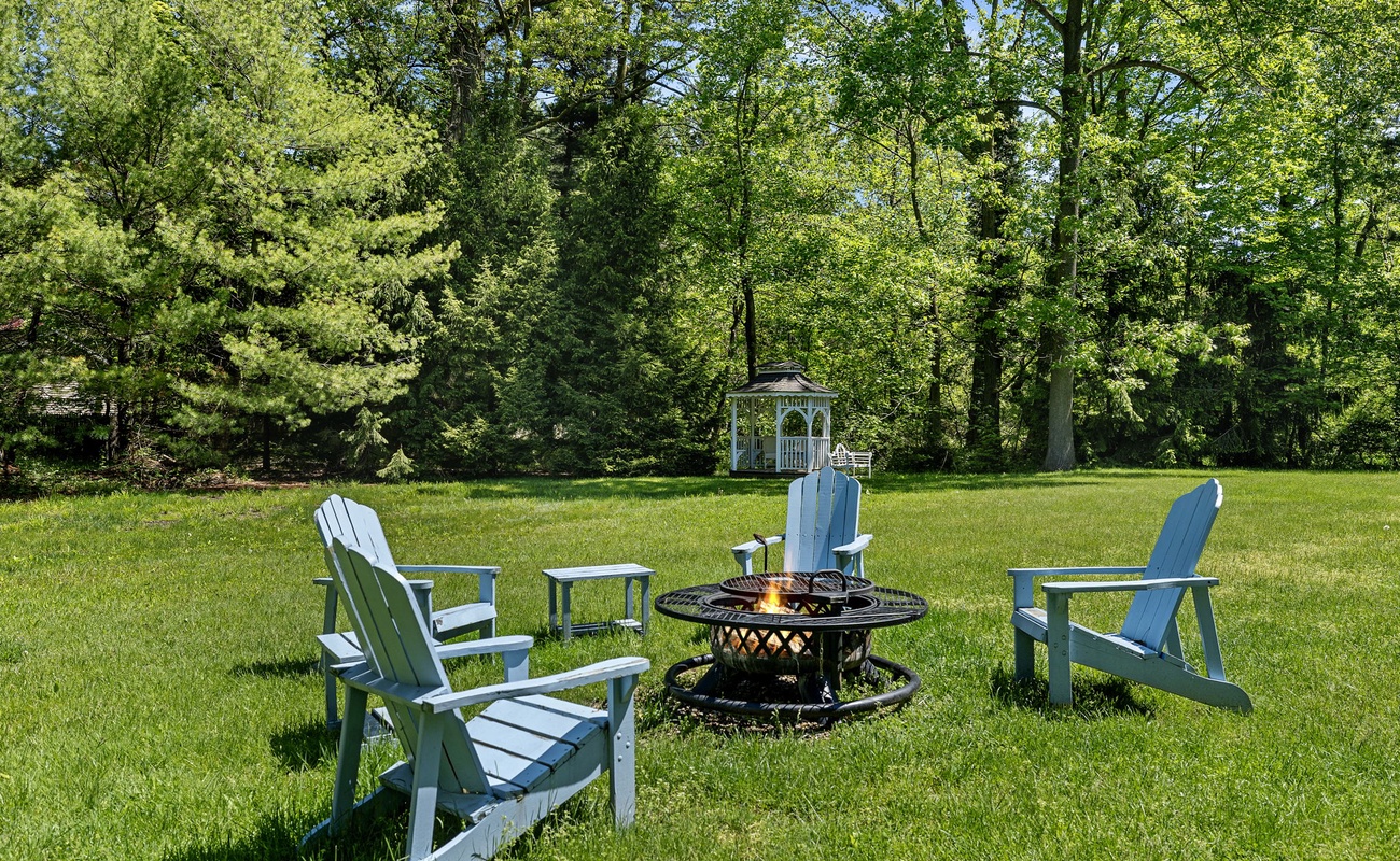 We hear both kids and adults really enjoy the big lawn and a crackling firepit.