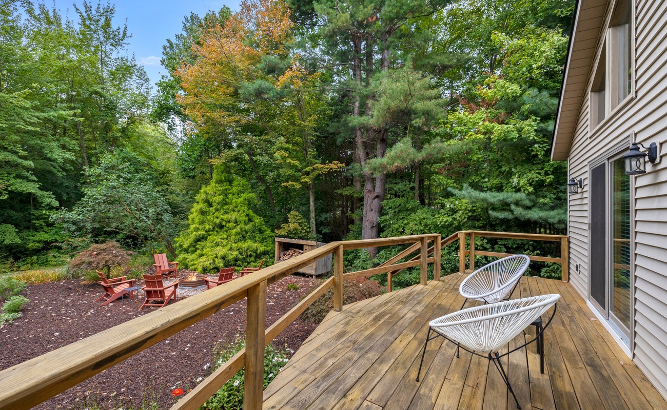 Our inviting Zen patio is a great spot for wine and sunsets.