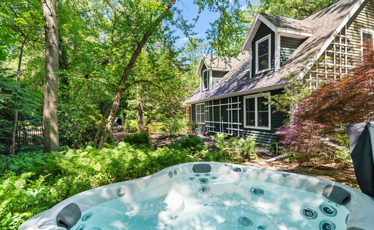 Tucked in the trees, bubbling with bliss.